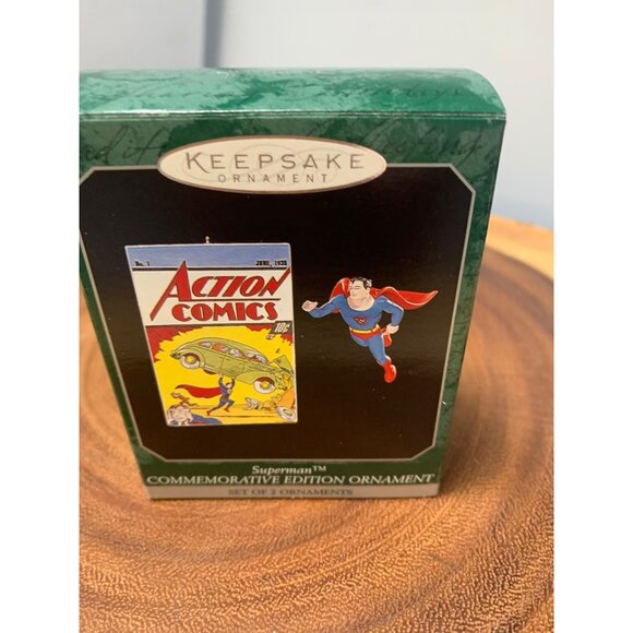 Superman Commemorative Ornament Set Of 2 Action Comics June 1938 Keepsake 1998 - Picture 7 of 8